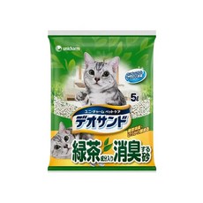 Deo Sand 尿尿後消臭貓砂, 綠茶香, 5L, 1袋
