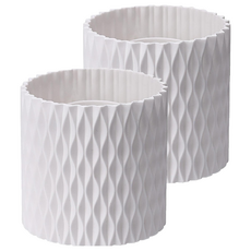 AHOYE 旋轉格紋化妝品文具桌面收納盒, 2個, 單一顏色