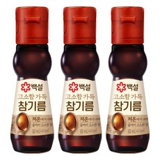 CJ BEKSUL 白雪 香濃麻油, 3個, 80ml