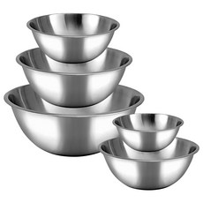 AHOYE 多功能不鏽鋼調理盆 沙拉碗 料理盆5件組, 料理盆5件, 1組