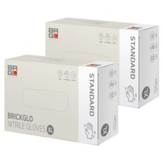 BRICKGLO 標準丁腈手套, 白色, XL, 2入