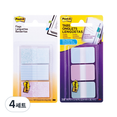 포스트잇 플래그 분류용 필름 682 GRDNT 파스텔 + 파일 바인더용 686 GRDNT 파스텔, 4세트