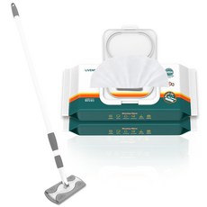 리벤스 밀대 + 오리지널 물걸레 청소포 캡형 60매 세트, 1세트