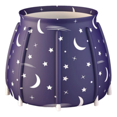 摺疊泡澡桶 多功能儲水桶 節省空間 寶寶水上樂園 嬰兒水育 兒童泡澡 穩固設計 不易側翻 方便存放, 70 x 65cm, 星空, 1個