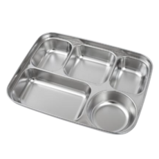 Papa Love 瘦身用韓國製不鏽鋼餐盤 5格 大 2000ml, 單一顏色, 1個