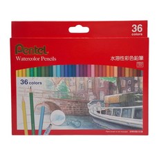 Pentel 飛龍文具 水溶性紙盒色鉛筆 CB9-36TW, 36, 1盒