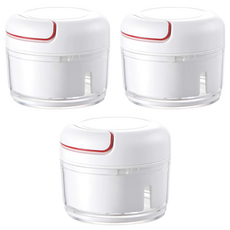 手拉切碎器 Set 3個 Y4131046 食品級PP+不銹鋼 易拆裝 清洗方便, 白色 + 紅色