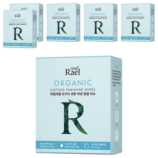 Rael 女性用棉質清潔濕巾, 5g, 60個