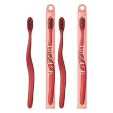BYCOLOR Cheery 微細毛牙刷 紅色, 2個, 1入