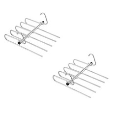 Hanbomnuri 節省空間多用途全不鏽鋼5層褲架, 銀色, 2個