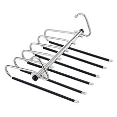 한봄누리 공간 절약 다용도 바지걸이 올스텐 행거 6단, 블랙, 1개