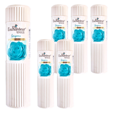 Enchanteur 艾詩 香氛爽身粉 玫瑰晚香玉 藍色 200g 持久乾爽 浪漫香氛, 6瓶