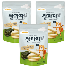 ibobomi 嬰兒米餅 韓國產原料 適合6個月以上寶寶, 海苔味, 30g, 3包