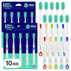 AKei. 生活雙重細軟毛薄荷炭牙刷組, 10個, 5入