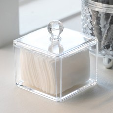 리빙공감 화장솜 다용도 케이스 수납함, 투명, 3개