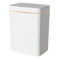 輕奢智能垃圾桶 電池款 15L, 26 x 18.5 x 30.5cm, 輕奢白, 1個