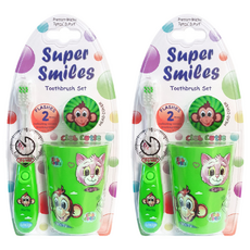 Vibright Green Monkey LED牙刷+漱口杯+支架套組, 2組