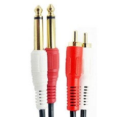 高級型 2RCA 公 2x5.5單聲道 公 音源線 3m, 混合顏色, 1個, 2RCA 公 - 2x5.5單聲道 公