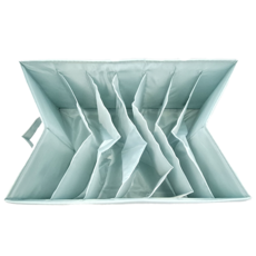 北歐風7格PVC衣物收納盒 硬挺材質加厚尼龍布料 可水洗可折疊 衣物分格收納, 北歐藍, 1個