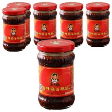 老干媽 香辣脆油辣椒 洋蔥香 花椒麻 辣椒辣 獨特焦香甘美 無添加人工色素 無添加防腐劑 非基改大豆, 210g, 6罐