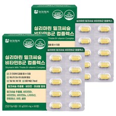 터치럭키 실리마린 밀크씨슬 비타민B군 컴플렉스 영양제 30g, 60정, 2개