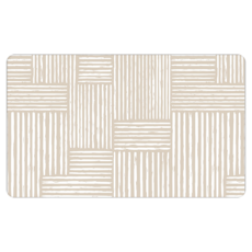 PVC防油防水皮革地墊 短款(45 x 75cm) 編織條紋 米色, 1件