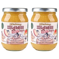 따콩 오리지널 100% 피넛버터 크런치 잼, 300g, 2개