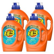 테크 실내건조 세탁세제 일반용 본품, 2.7L, 4개