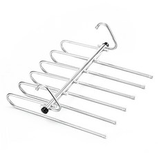 한봄누리 공간 절약 다용도 바지걸이 올스텐 행거 6단, 실버, 1개