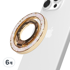 SKY Palette MagSafe 相容星光亮片智慧環手機支架 PM10ST, 6個, 星金