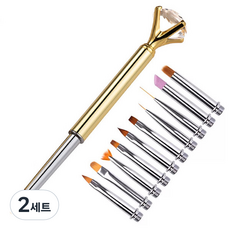 크리스탈 네일브러쉬 10종 세트, 골드, 2세트