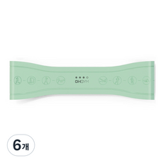 오짐 더블 논슬립 루프밴드 3단계, 그린, 6개