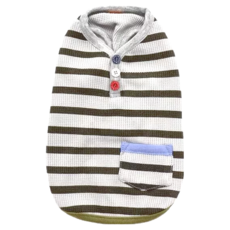 PET PARADISE 寵物衣服 - SS, 三色扣條紋灰色, 1件