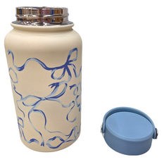 高質感手提式水壺 Q1款-650ML, 304不鏽鋼內膽, 保溫6-12小時, 象牙白, 1個