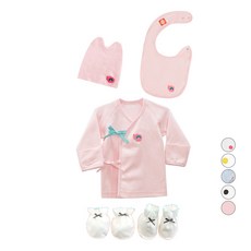 philli&Imps 嬰幼兒棉質蝴蝶衣 + 防抓手套 + 腳套 + 新生兒帽 + 圍兜套組