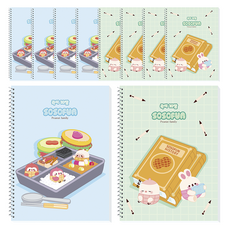 DADA 花生家族 國文10格 輕薄國小線圈筆記本, 隨機出貨, 10個