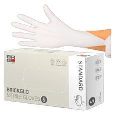 BRICKGLO 標準丁腈手套, 白色, 小(S), 1盒