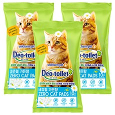 유니참데오토일렛 제로 캣 화장실 패드 네추럴가든향 10p, 혼합색상, 3개