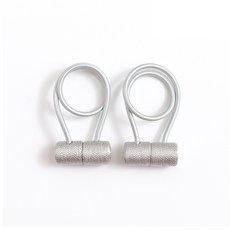 簡約磁吸窗簾綁帶 40cm, 銀色, 2個