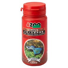 AZOO 9合1孔雀魚漢堡/飼料 小型魚, 120ml, 1罐
