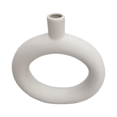 侘寂風陶瓷花瓶擺件 大圓圈款, 22.5 x 22cm