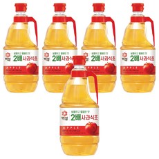 백설 2배 사과식초, 1.8L, 5개