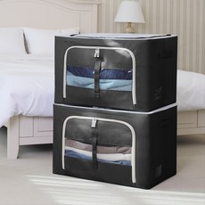 조은리빙 프리미엄 스틸 와이어 옷정리 이불보관 리빙박스 100L, 블랙, 2개