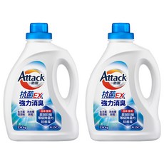 Attack 一匙靈 台灣公司貨 抗菌EX強力消臭洗衣精, 2.4kg, 2桶