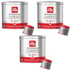 일리 클래식 로스트 클라시코 캡슐커피, 6.7g, 21개입, 3개