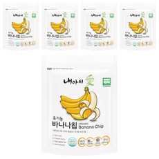 내아이애 동결건조 과일 유기농 바나나칩, 25g, 5개