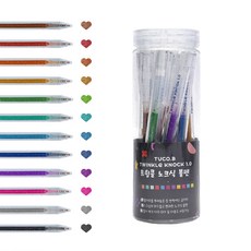 TUCO.B Twinkle 按壓式原子筆 12色套組 1.0mm, 1套, 混合色