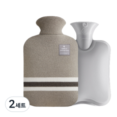 생활애찬 빅사이즈 보온 물주머니 찜질 핫팩 멜란지 1000ml, 2세트