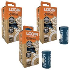 LOGIN 洛格 生物降解拾便袋, 藍色, 8捲, 3盒