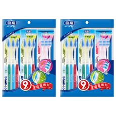 Shallop 刷樂 彈力牙刷 家庭包, 9支, 2包